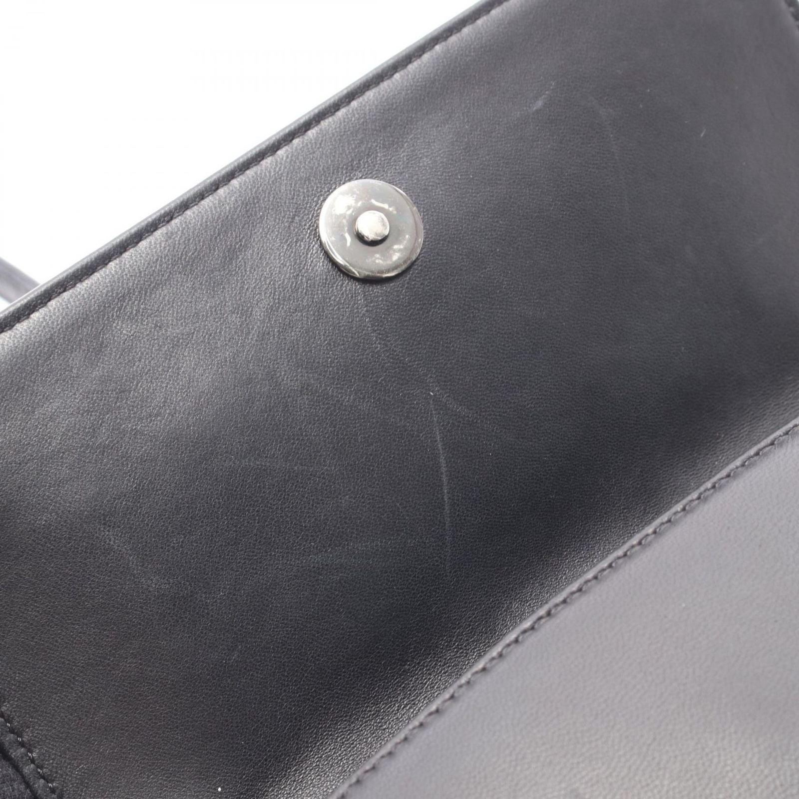 Chanel Shoulder Bag Interlace CC Logo Black Lambskin Chain — view 6