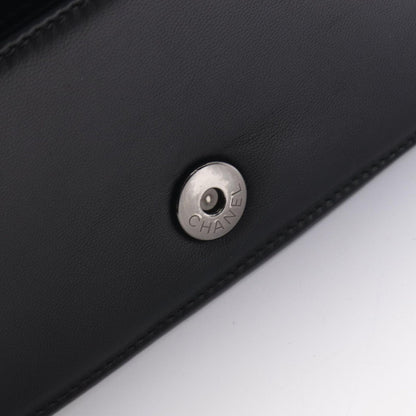 Chanel Shoulder Bag Interlace CC Logo Black Lambskin Chain — view 9