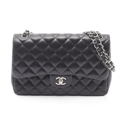 Chanel Shoulder Bag Big Quilted 30 Classic Large Double Flap Black Lambskin