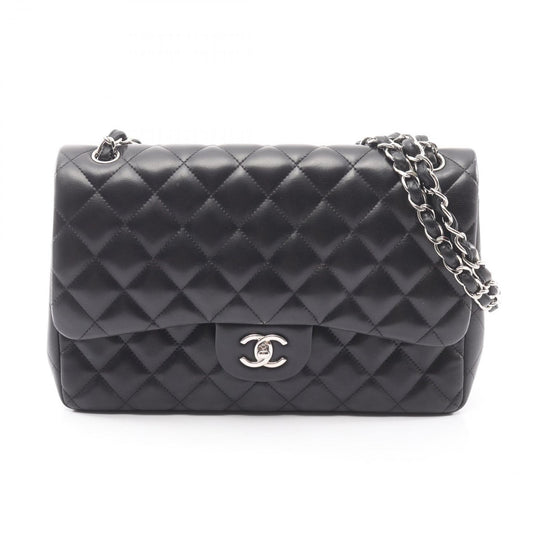 Chanel Shoulder Bag Big Quilted 30 Classic Large Double Flap Black Lambskin