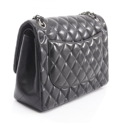 Chanel Shoulder Bag Big Quilted 30 Classic Large Double Flap Black Lambskin — view 2