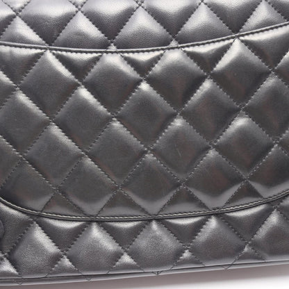 Chanel Shoulder Bag Big Quilted 30 Classic Large Double Flap Black Lambskin — view 7