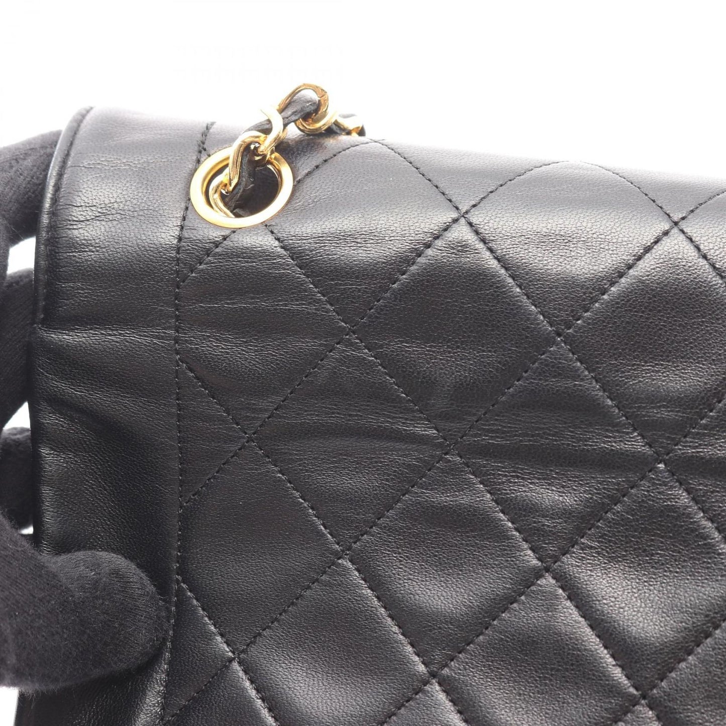 Chanel Shoulder Bag Quilted Diana Flap Black Lambskin Chain — view 7
