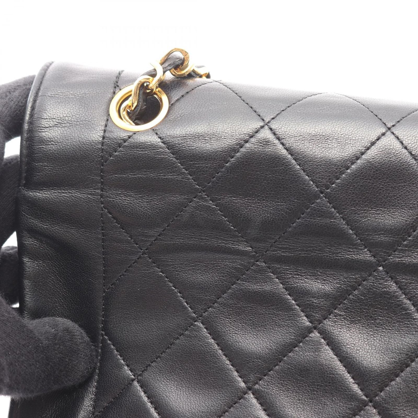 Chanel Shoulder Bag Quilted Diana Flap Black Lambskin Chain — view 7
