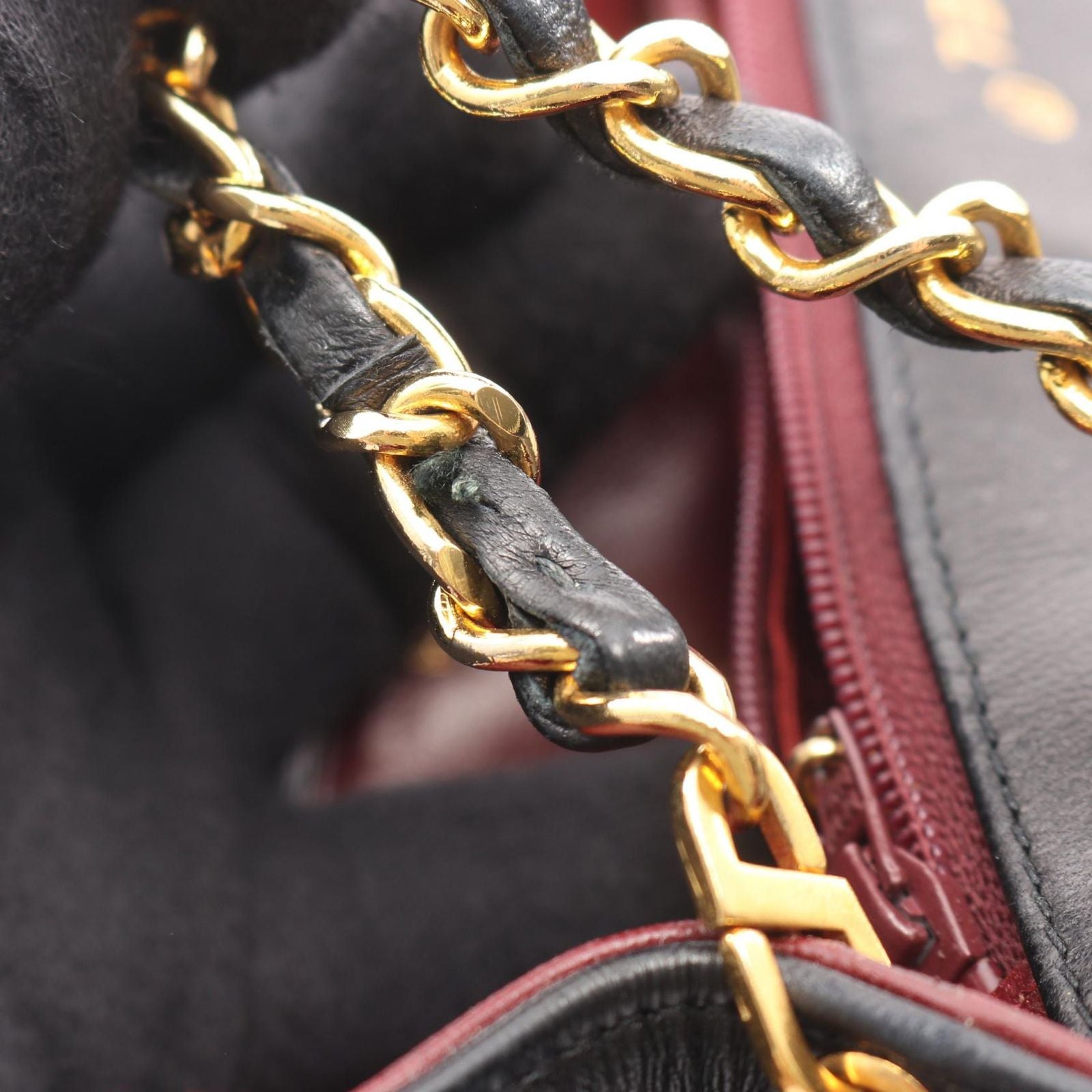 Chanel Shoulder Bag Quilted Diana Flap Black Lambskin Chain — view 9