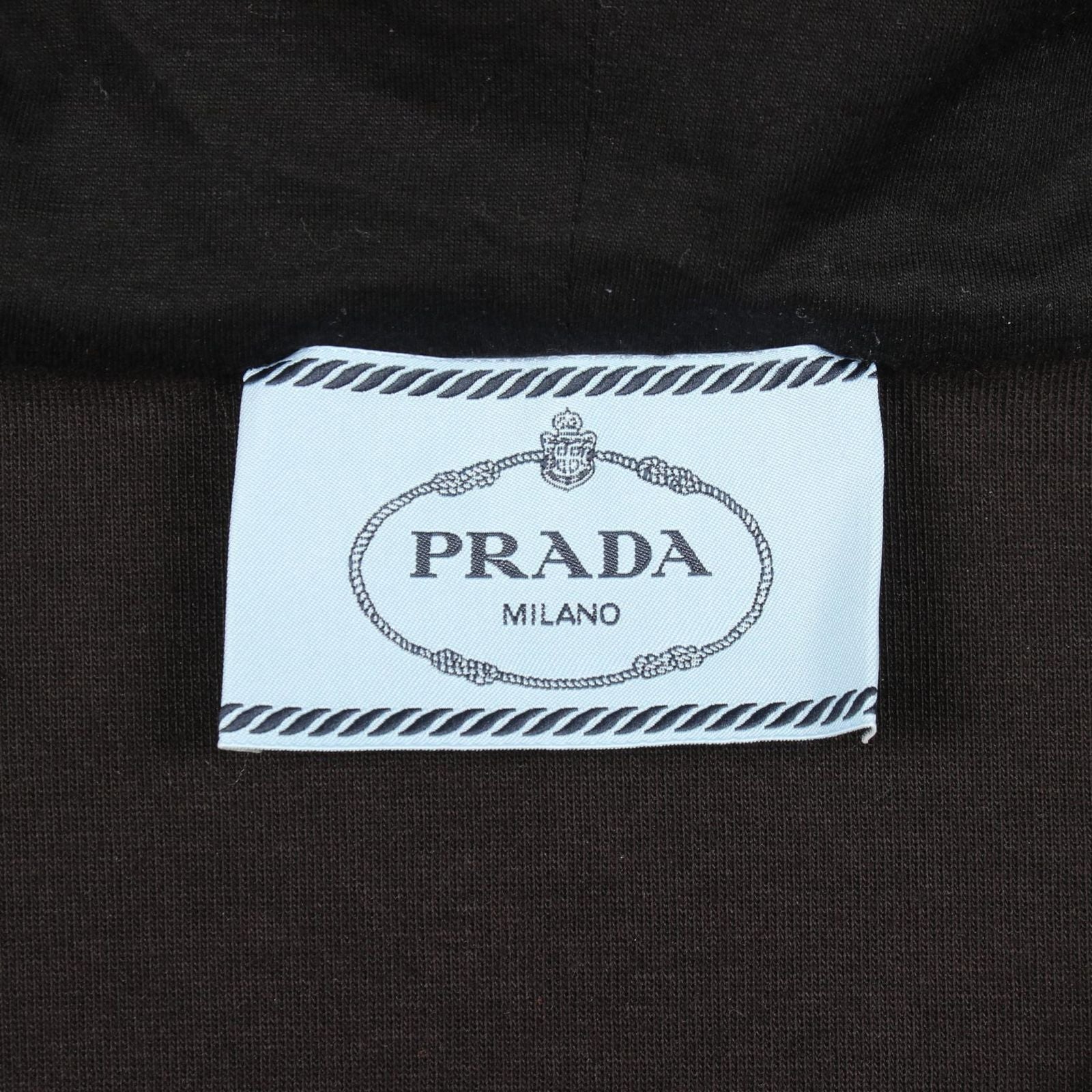 Prada Dress Half Zip Hooded Long Sleeve Cotton Hoodie — view 3