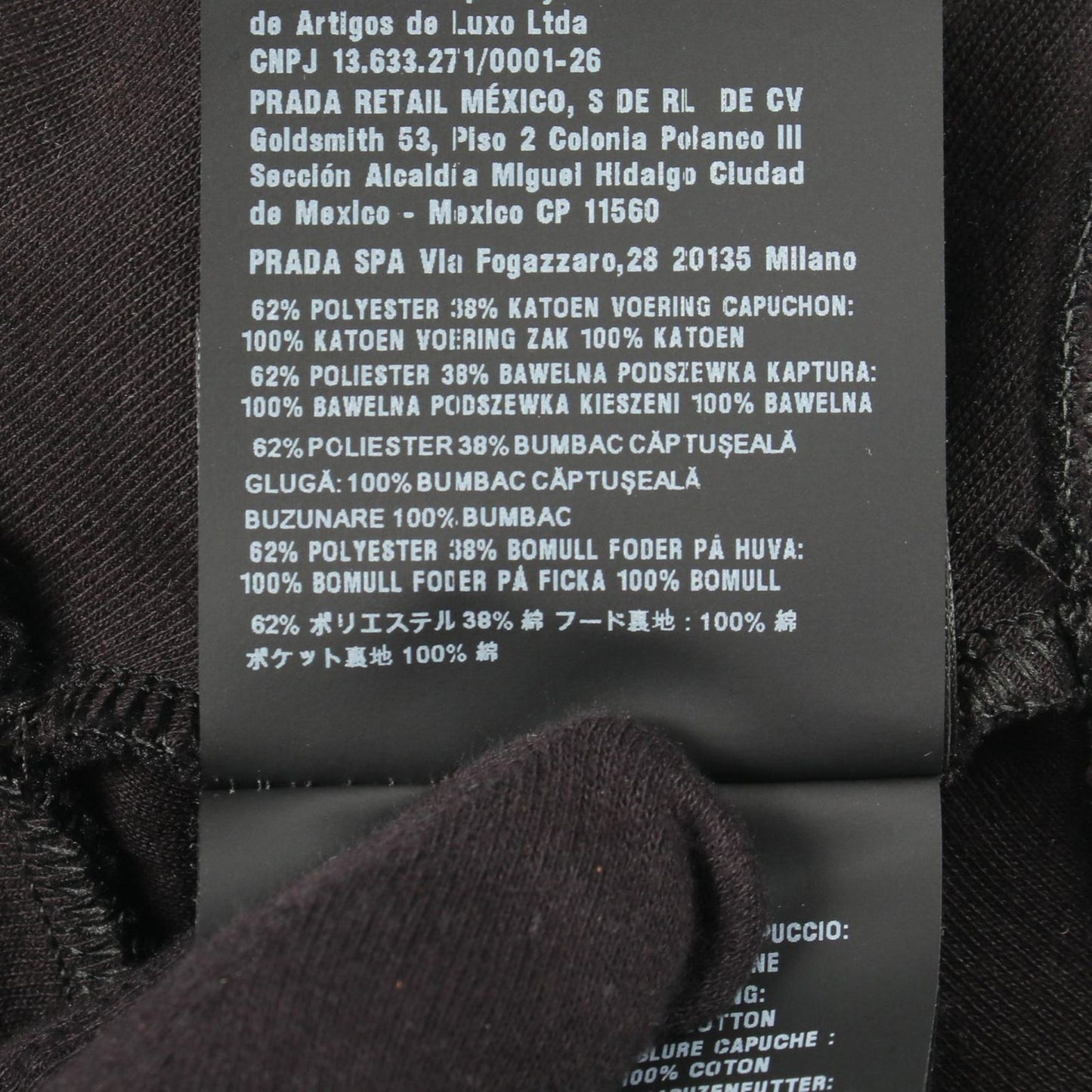 Prada Dress Half Zip Hooded Long Sleeve Cotton Hoodie — view 4
