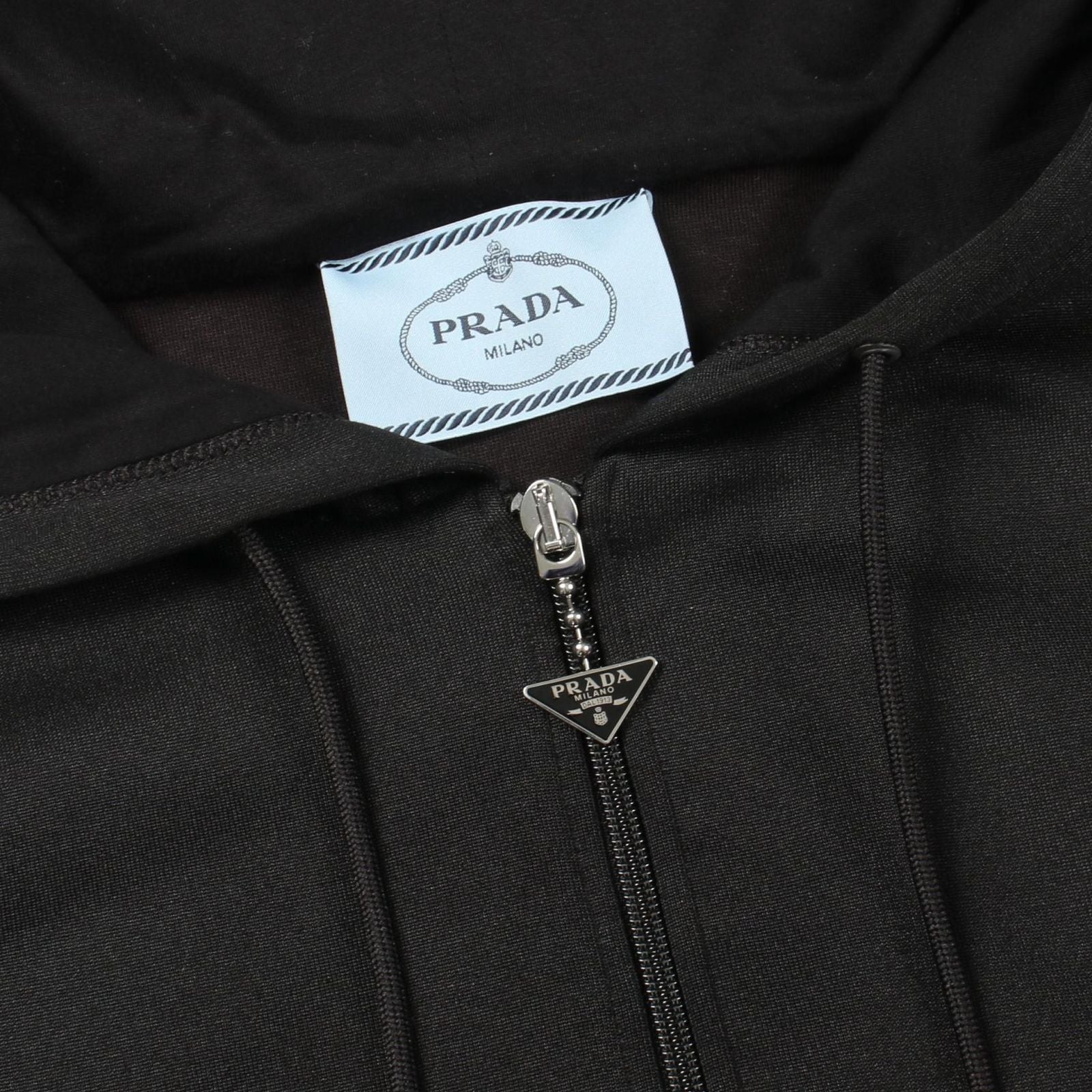 Prada Dress Half Zip Hooded Long Sleeve Cotton Hoodie — view 9