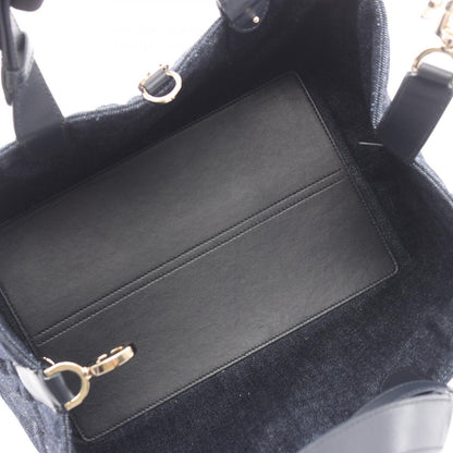 Dior Handbag Toujours Bag Graphic Cannage Indigo Blue Denim Leather — view 3