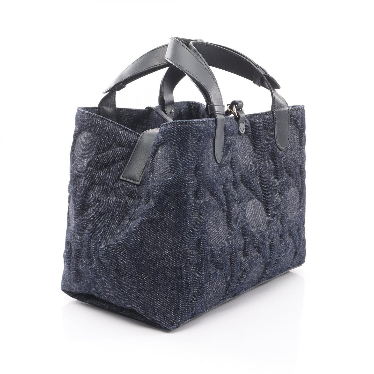 Dior Handbag Toujours Bag Graphic Cannage Indigo Blue Denim Leather — view 2