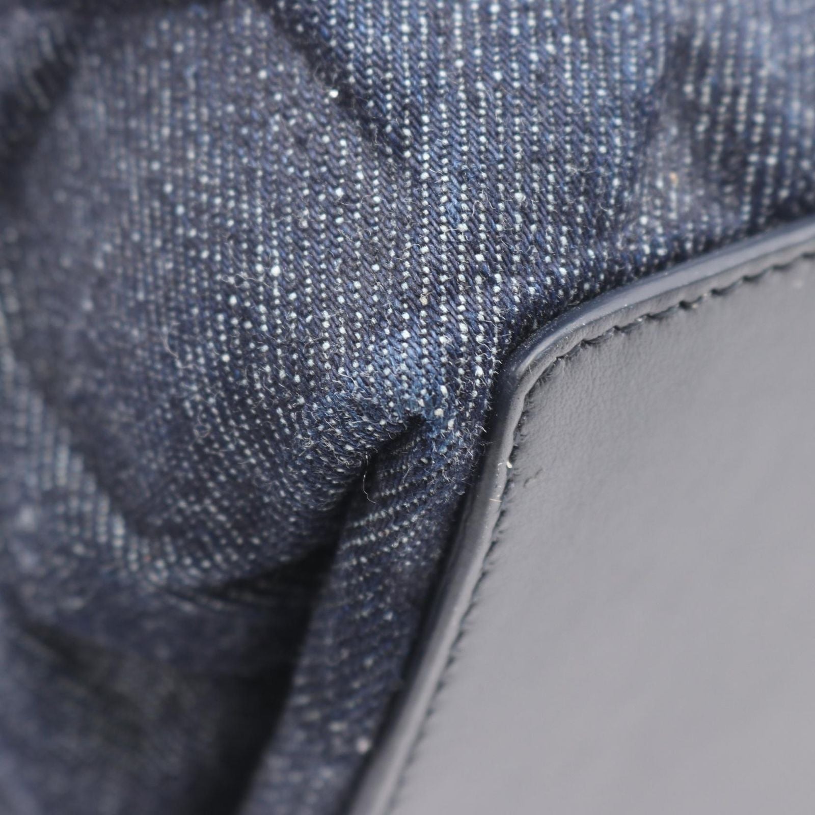 Dior Handbag Toujours Bag Graphic Cannage Indigo Blue Denim Leather — view 5