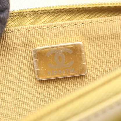Chanel Shoulder Bag Quilted 2-Way Yellow Brown Leather Chain Wallet — view 5