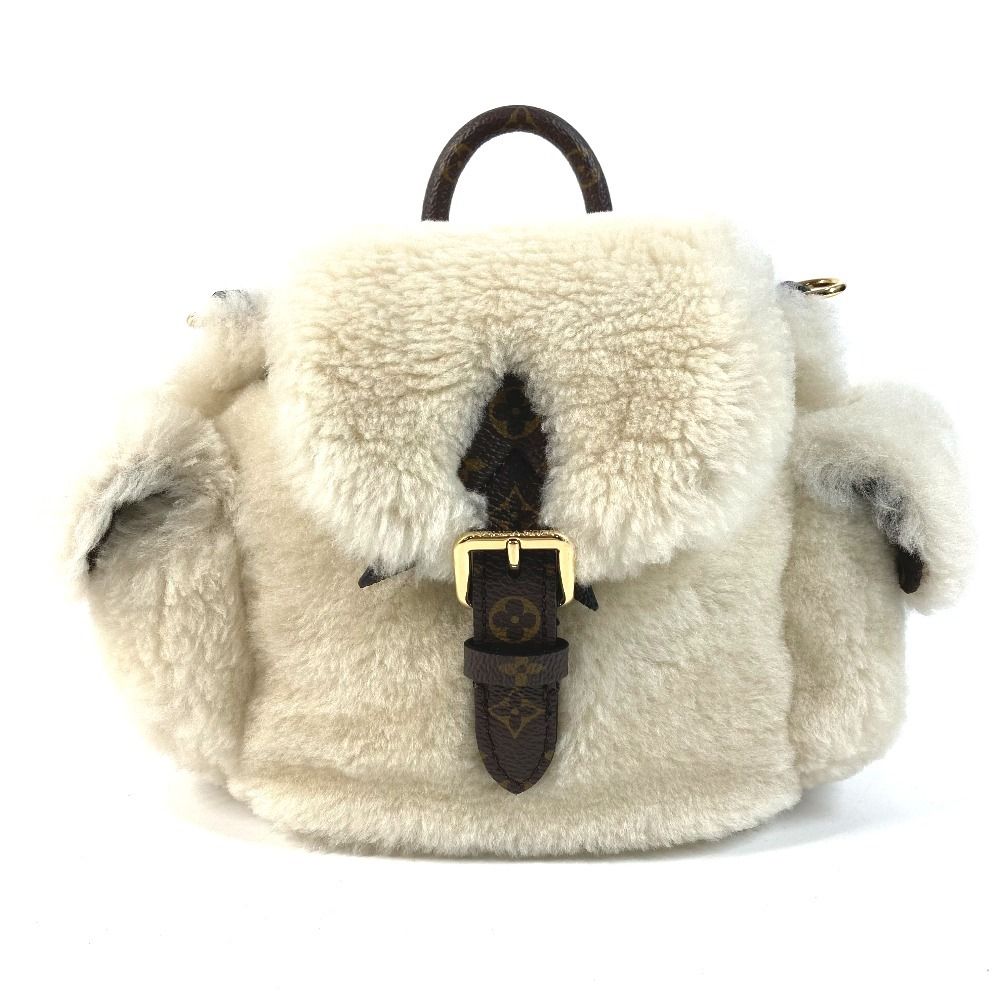 Louis Vuitton Sac Nano Teddy Backpack Shearling Cles Beige