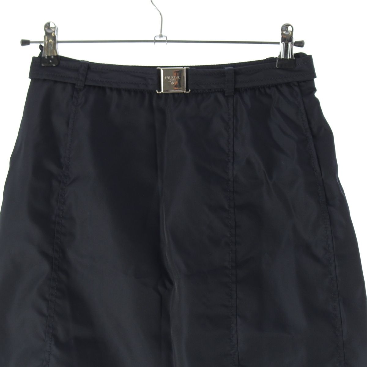 Prada Nylon Belted Skirt Navy — view 3