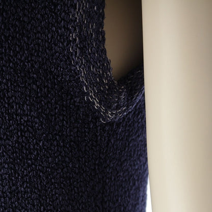 Chanel CC Logo Knit Sleeveless Dress Navy 36 — view 7