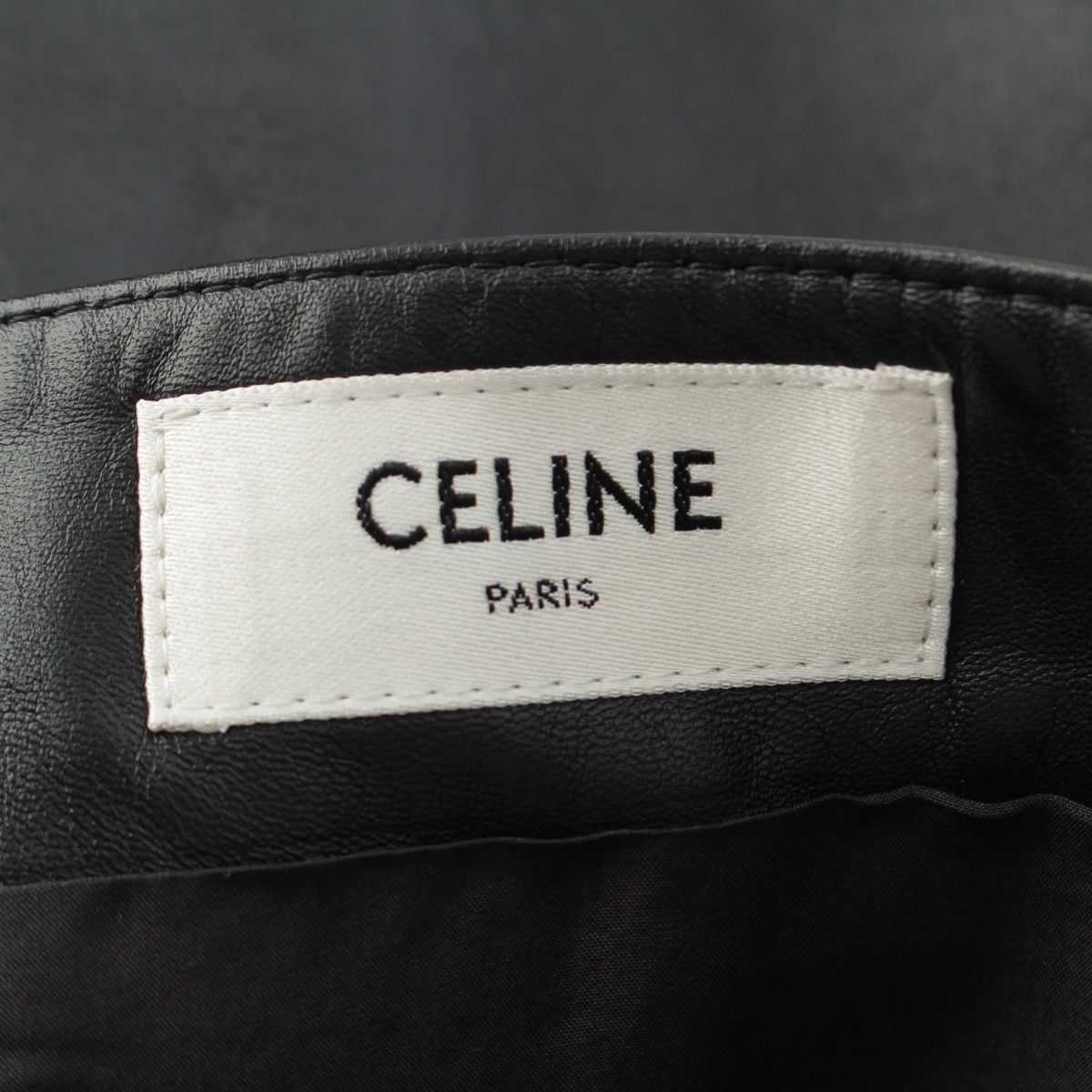 Celine Trapeze Mini Lambskin Triomphe Mini Skirt Black 36 — view 8