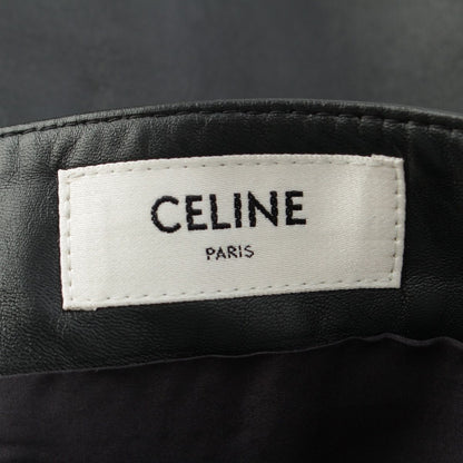 Celine Trapeze Mini Lambskin Triomphe Mini Skirt Black 36 — view 8