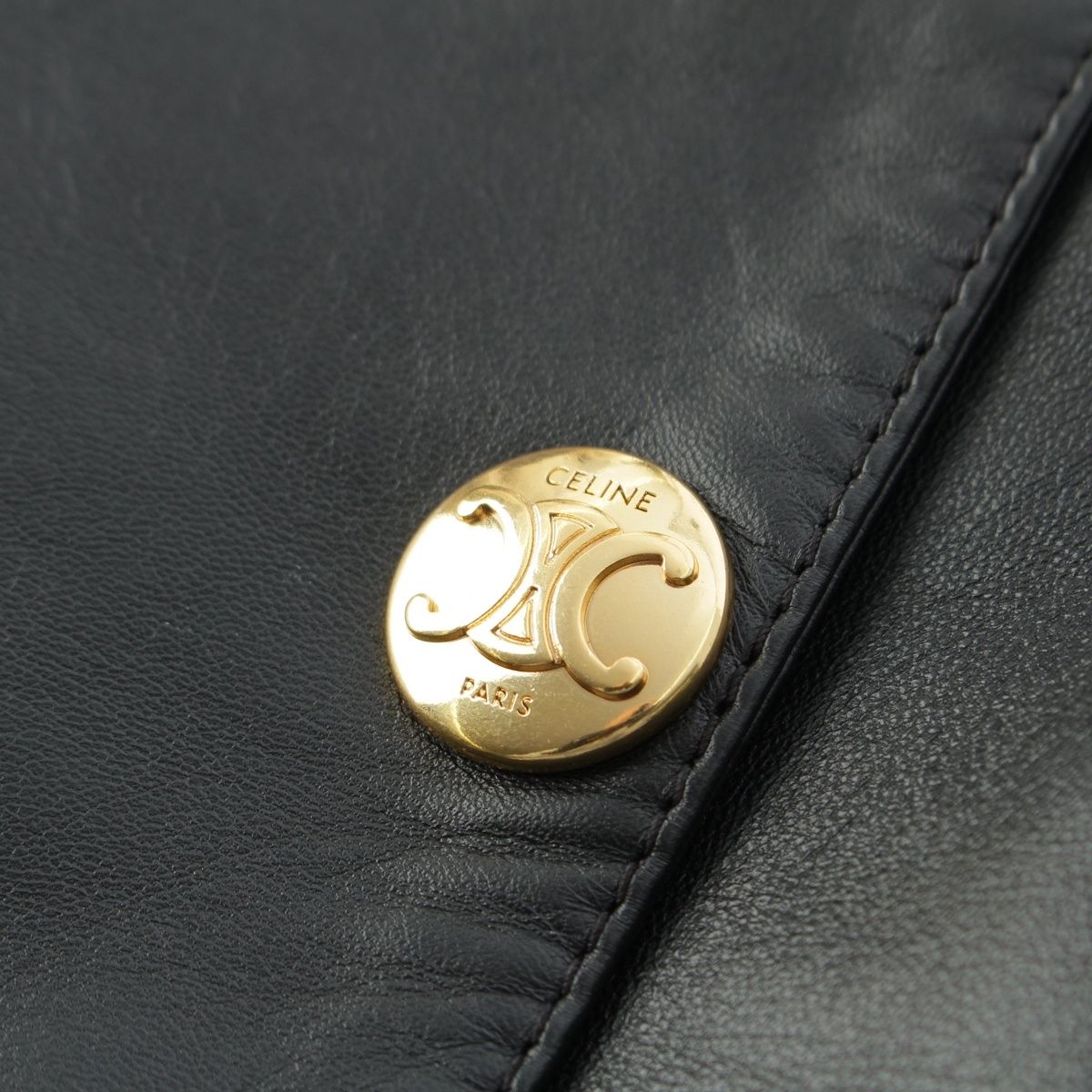 Celine Trapeze Mini Lambskin Triomphe Mini Skirt Black 36 — view 5