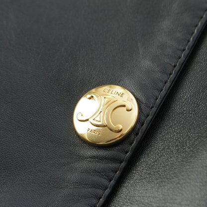 Celine Trapeze Mini Lambskin Triomphe Mini Skirt Black 36 — view 5