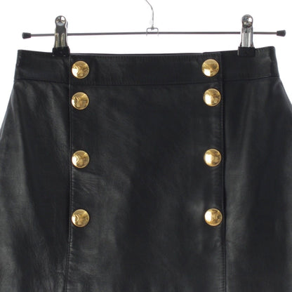 Celine Trapeze Mini Lambskin Triomphe Mini Skirt Black 36 — view 3
