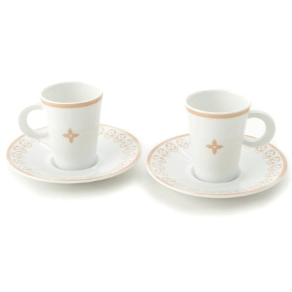 Louis Vuitton Monogram Flower Tile Coffee Cup & Saucer Set 2 Customer Tableware