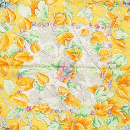 Hermes Carre 90 I'arbre de Soie Silk Scarf Red Yellow — view 6