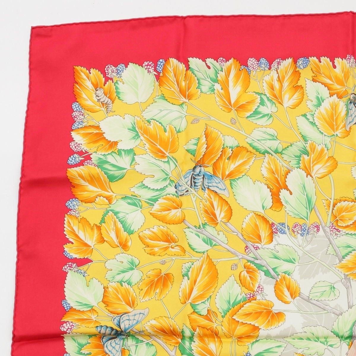 Hermes Carre 90 I'arbre de Soie Silk Scarf Red Yellow — view 2