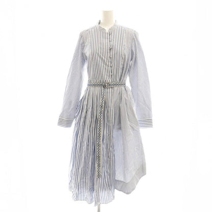 Max Mara Weekend Shirt Dress Long Sleeve Long Striped Pattern 40 Blue White SY