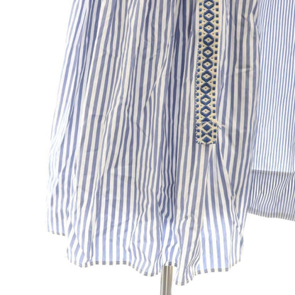 Max Mara Weekend Shirt Dress Long Sleeve Long Striped Pattern 40 Blue White SY — view 5
