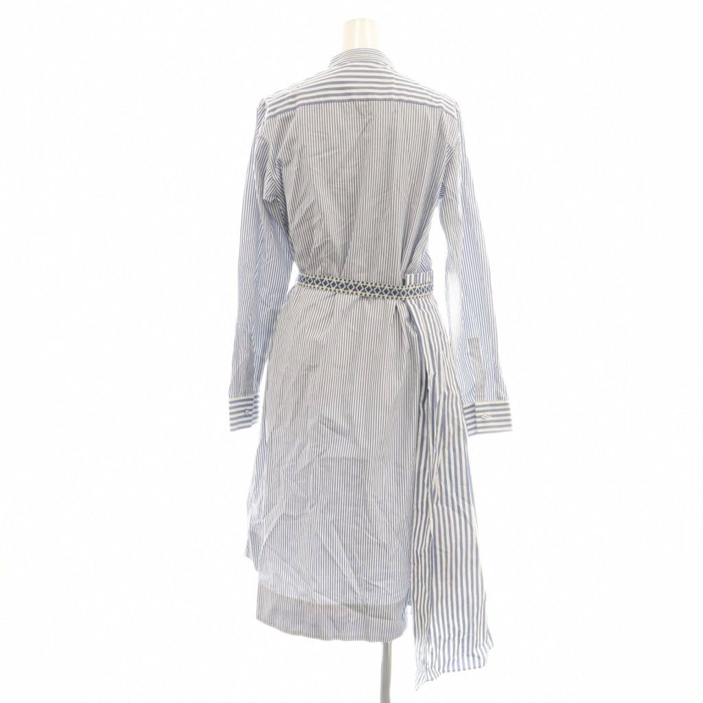 Max Mara Weekend Shirt Dress Long Sleeve Long Striped Pattern 40 Blue White SY — view 2