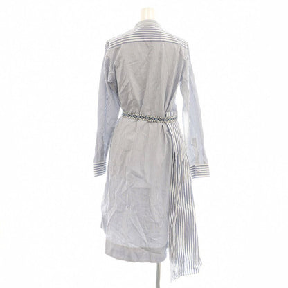 Max Mara Weekend Shirt Dress Long Sleeve Long Striped Pattern 40 Blue White SY — view 2