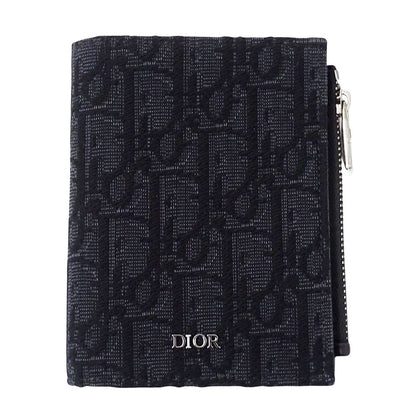 Dior Wallet Bifold Oblique Jacquard Black Mini Small