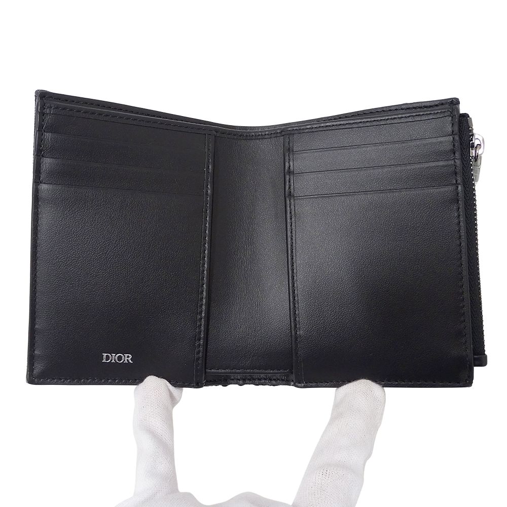 Dior Wallet Bifold Oblique Jacquard Black Mini Small — view 4