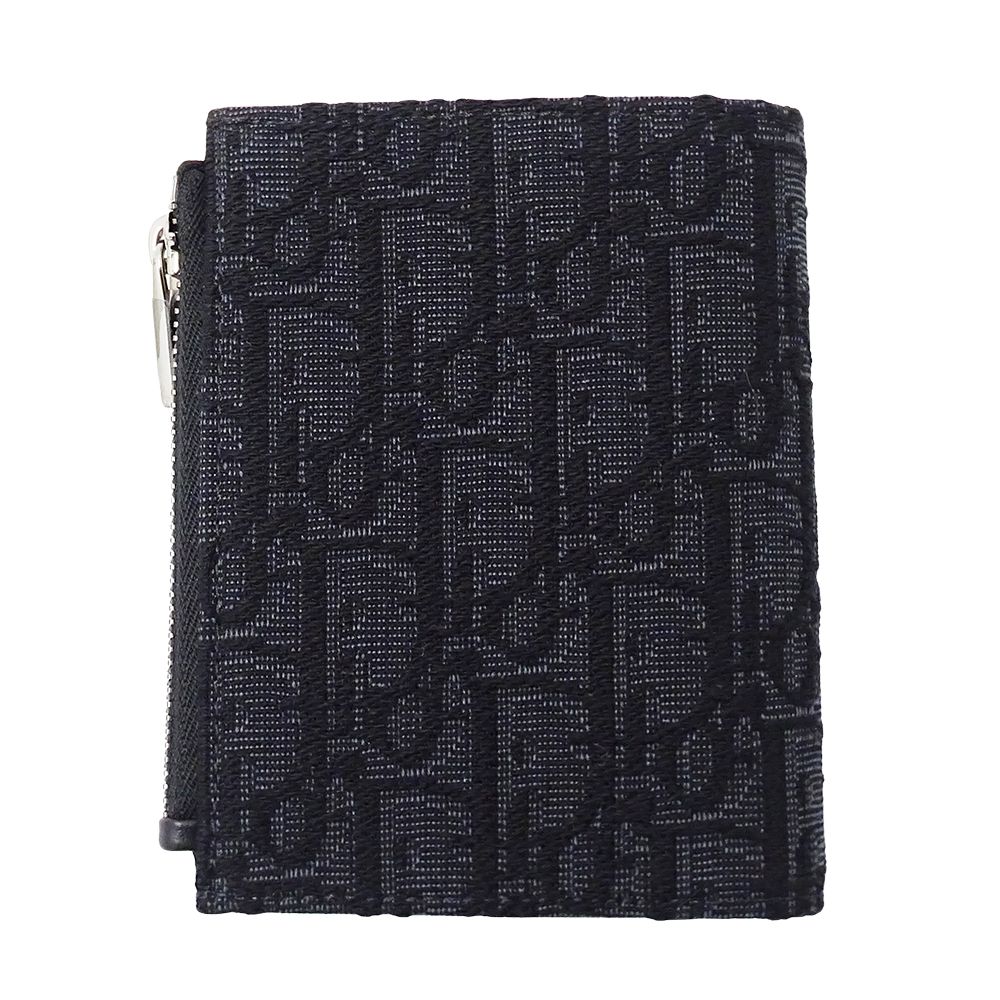 Dior Wallet Bifold Oblique Jacquard Black Mini Small — view 2