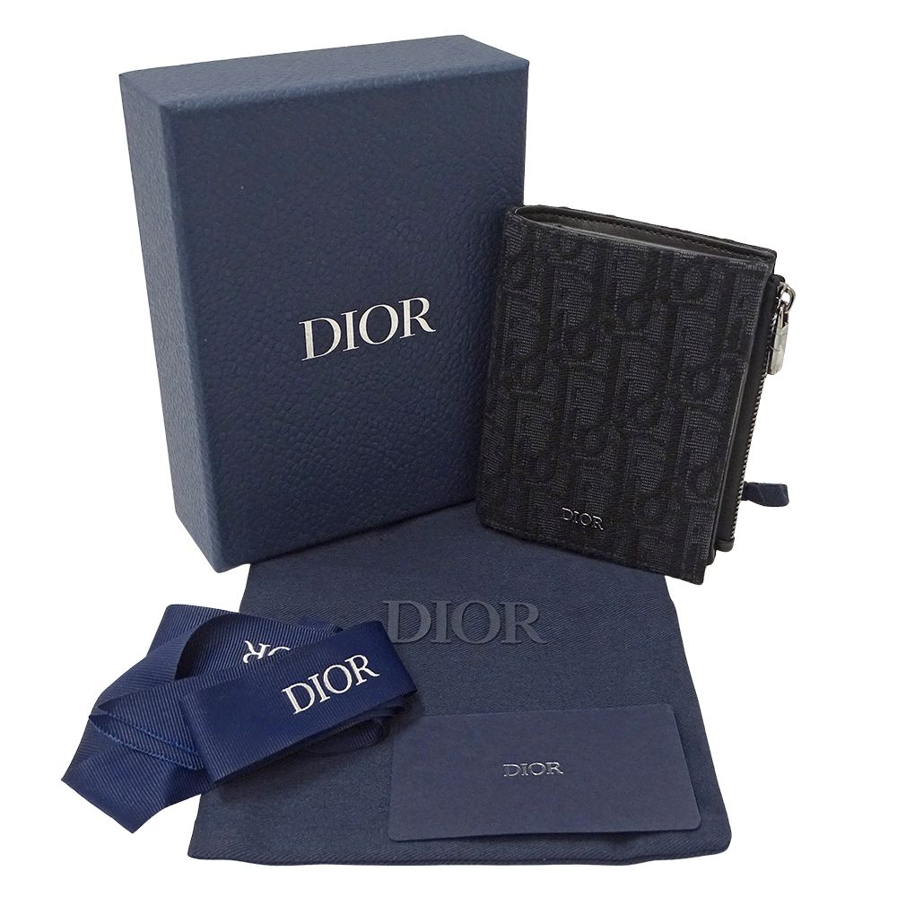 Dior Wallet Bifold Oblique Jacquard Black Mini Small — view 6