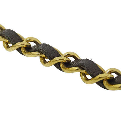 Chanel Belt Chain Leather Black Gold CC Logo — view 7