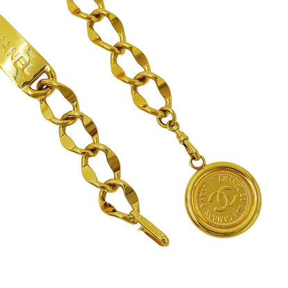 Chanel Belt Chain Gold Logo Plate Coin Motif — view 3