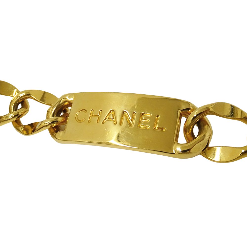 Chanel Belt Chain Gold Logo Plate Coin Motif — view 5