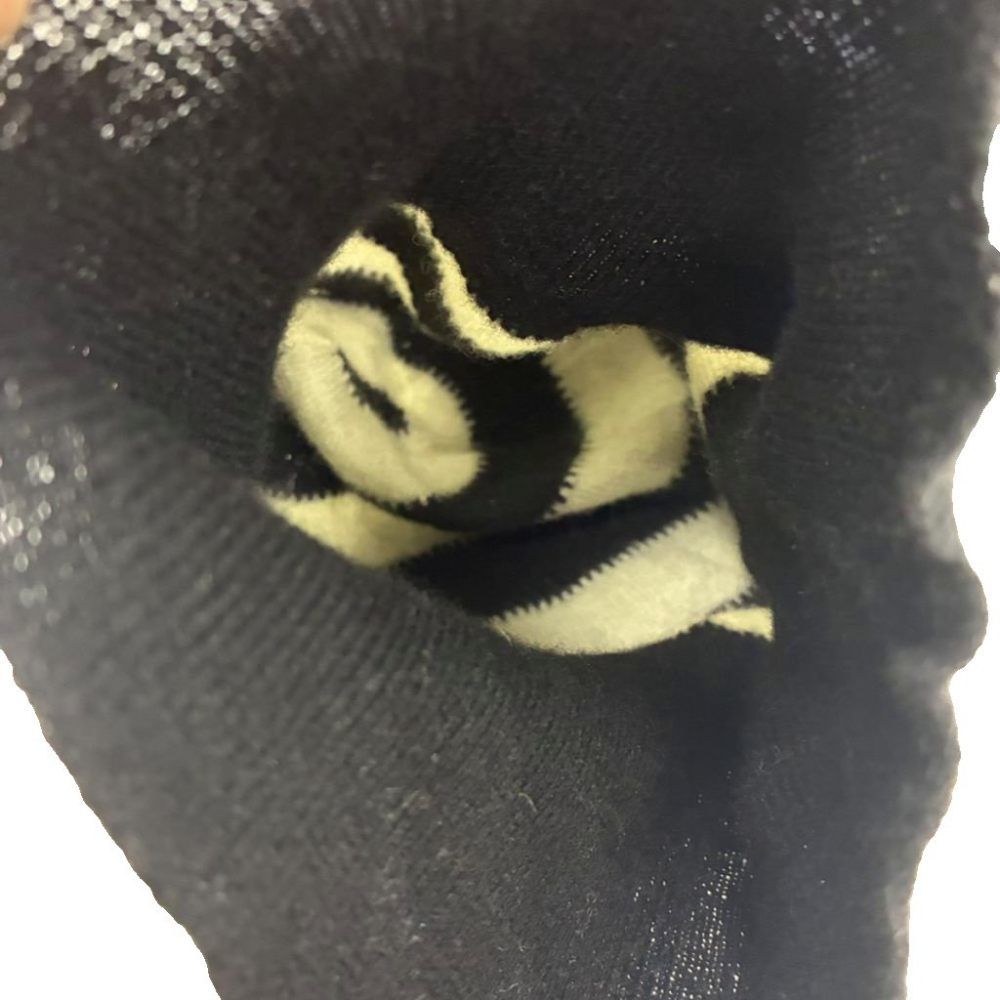Louis Vuitton Border Pattern Knit Beanie Cap Hat Wool M Gray Black SS — view 6