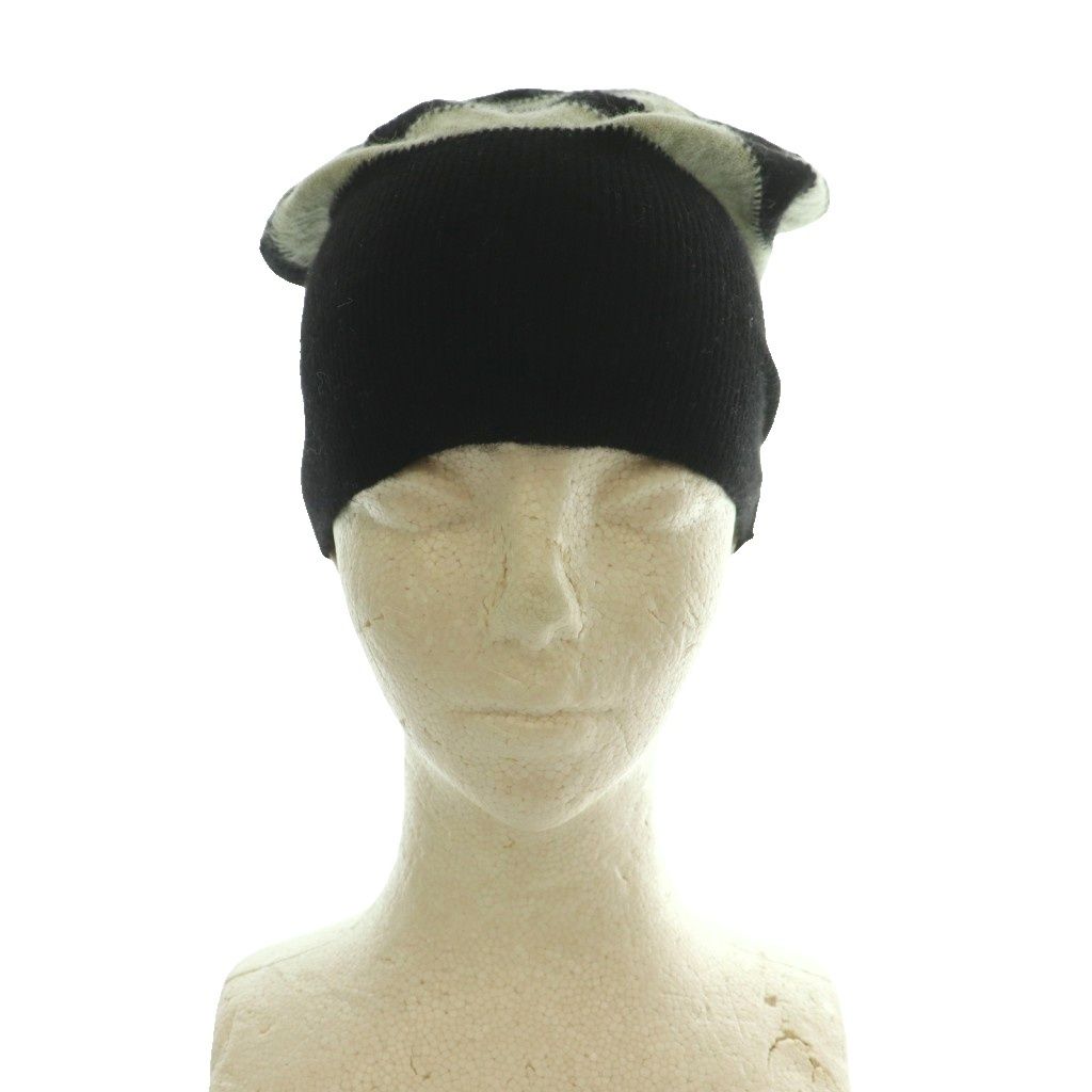 Louis Vuitton Border Pattern Knit Beanie Cap Hat Wool M Gray Black SS — view 2