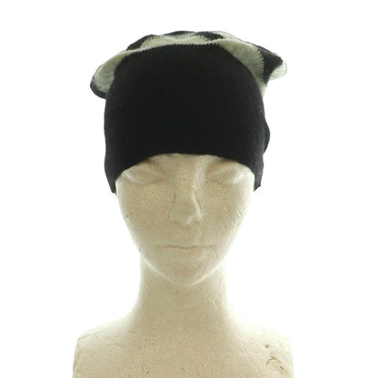 Louis Vuitton Border Pattern Knit Beanie Cap Hat Wool M Gray Black SS — view 2