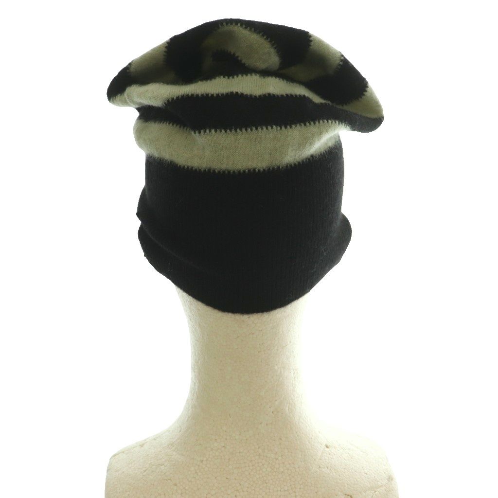 Louis Vuitton Border Pattern Knit Beanie Cap Hat Wool M Gray Black SS — view 5