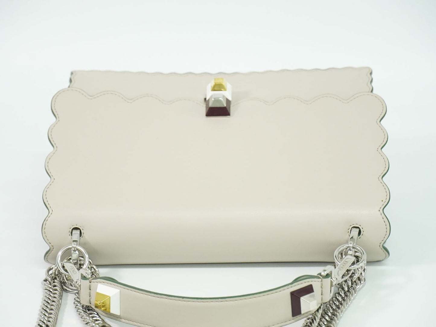 Fendi Kanai 2-Way Shoulder Bag Pochette Leather Gray Ju — view 5