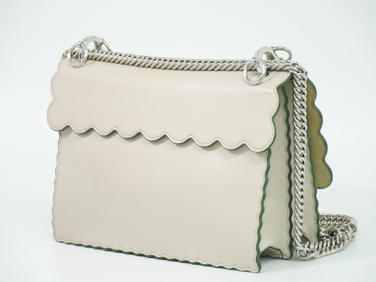 Fendi Kanai 2-Way Shoulder Bag Pochette Leather Gray Ju — view 2
