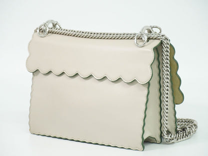 Fendi Kanai 2-Way Shoulder Bag Pochette Leather Gray Ju — view 2