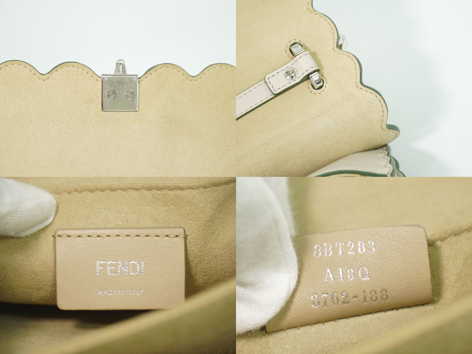 Fendi Kanai 2-Way Shoulder Bag Pochette Leather Gray Ju — view 9