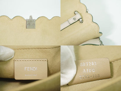 Fendi Kanai 2-Way Shoulder Bag Pochette Leather Gray Ju — view 9