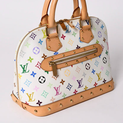 Louis Vuitton Alma Handbag Monogram Multicolor White Takashi Murakami — view 3