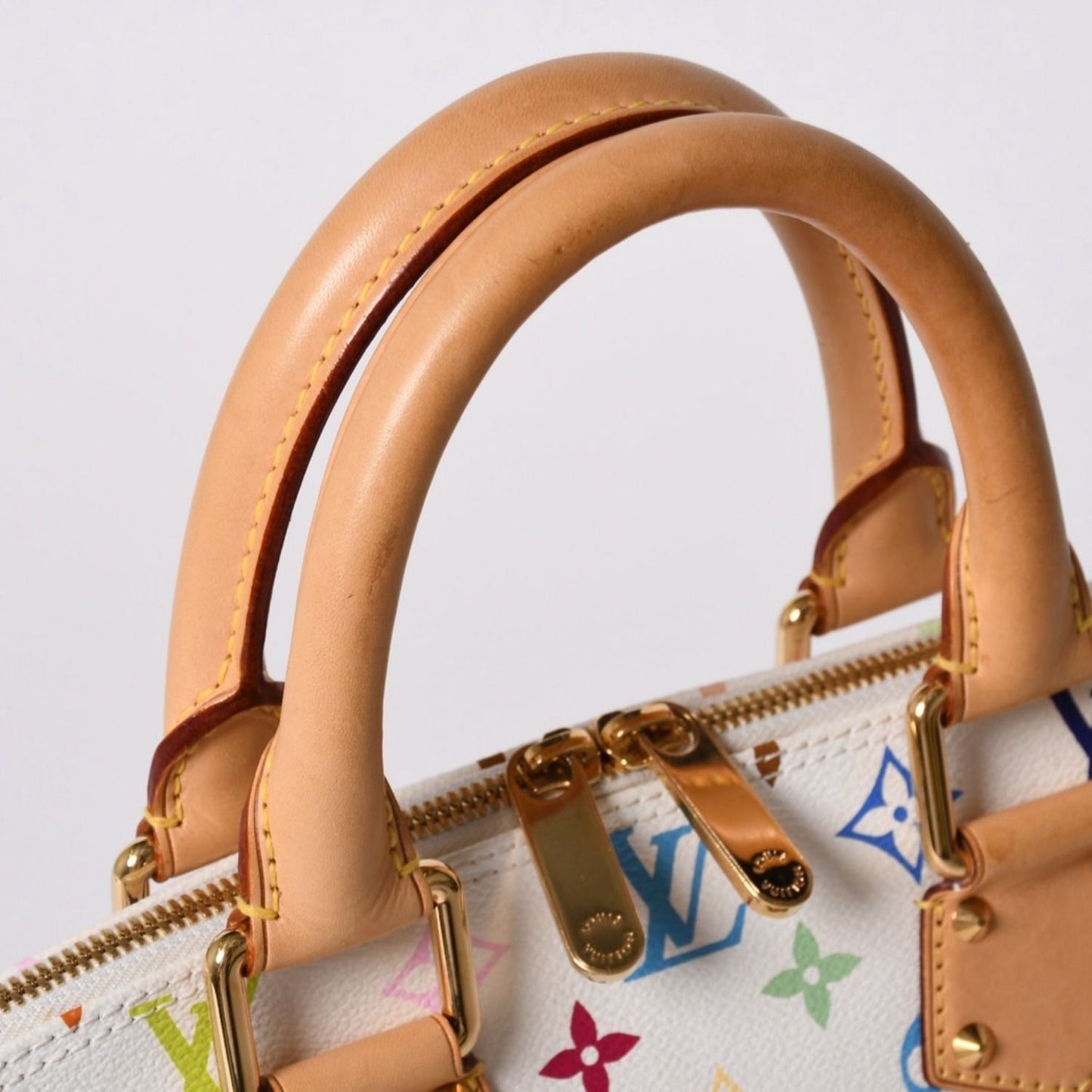 Louis Vuitton Alma Handbag Monogram Multicolor White Takashi Murakami — view 4