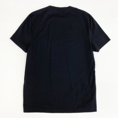 Prada Triangle Logo Embroidery Stretch Cotton Short Sleeve T-Shirt Top M Black — view 2
